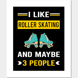 3 People Roller Skating Skate Skater Posters and Art